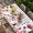 White, variant on Watercolor Flowers Table Cloths for 4 Foot Rectangle Tables, Spring Pink Ink Floral Botanical Patio Waterproof Elastic Fitted Tablecloths, Washable Rectangular Table Cover for Camping