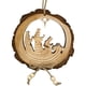 thumbnail image 1 of pstuiky Adornos navideños de madera con cuero, colgantes redondos tallados en madera, artesanías de madera para el hogar, colgantes para árbol de Navidad, 1 of 2