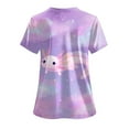 thumbnail image 4 of felwors Print Scrubs for Women Nurse Vet Pediatric with Design Fit Plus Size Scrub Tops 2026 Spring Summer Scrub Shirts (Light Purple, XXXL), 4 of 7