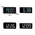 thumbnail image 4 of Yuarrent Reloj despertador Digital LED, medidor de temperatura con luz nocturna, atenuador de escritorio, relojes de 12/24H, termómetro de Decoración del hogar Concha blanca/blanco, 4 of 6