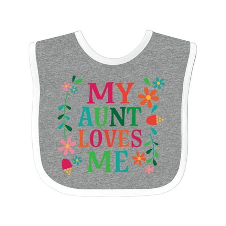 

Inktastic My Aunt Loves Me Niece Gift Baby Boy or Baby Girl Bib