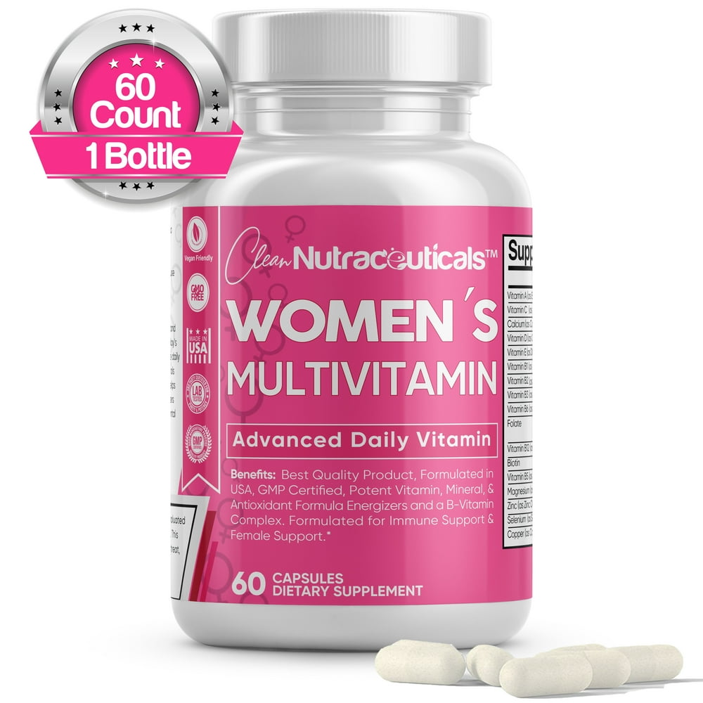 Clean Nutraceuticals Multivitamin for Women, Daily Vitamins, 60