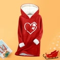 thumbnail image 5 of Kvture Women Sherpa Fleece Pullover Hoodie Cute Print Sweatshirts Winter Warm Hooded Tops Fashion Loungewear Red Hoodie, 5 of 5