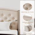 thumbnail image 4 of Full Size Bed Frame, Upholstered Platform Bed with Wingback Headboard and Button Tufted Design, Wood Slat Support, Easy Assembly, No Box Spring Needed, 4 of 9