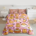 thumbnail image 2 of jejeloiu Cute Capybara Queen Comforter Set,Colorful Dessert Doughnut Bedding Comforter Set For Animals Lover Reversible 3-Piece, 2 of 8