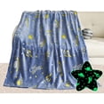 thumbnail image 1 of Glow in The Dark Throw Blanket for Kids Boys Space Throw Blanket Galaxy Astronaut Planet Pattern Blanket Soft Cozy Fluffy Luminous Flannel Gifts Blanket Glow,3002-80"x 60", 1 of 6
