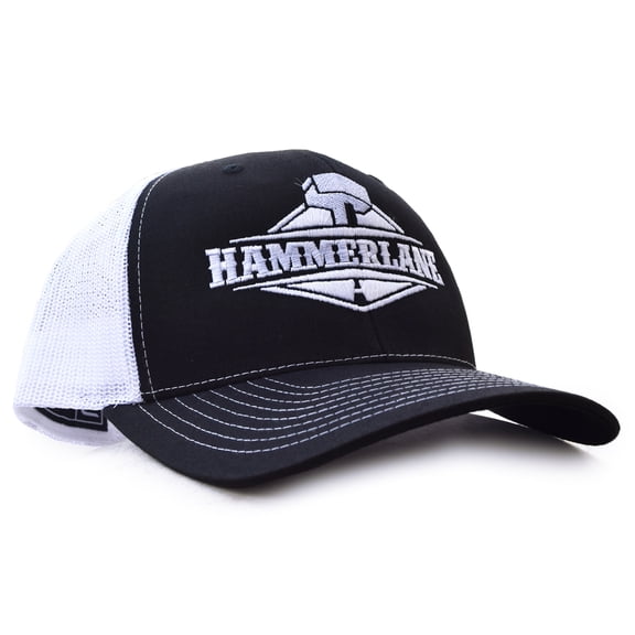 Black Trucker Hat with White Mesh Back