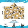 thumbnail image 2 of Yellow Baseball Items Pattern Hooded Bath Towel，50"x30" for Ages 3 To 12 Kids, Quick Dry Lightweight Soft Microfiber Hood Beach Towel Cover Up for Kids, 2 of 7