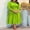 Green-1, variant on Women Lime Green Belted Midi Shirt Dress Turn Collar Puff Sleeve Spring Summer Plus Size Gown