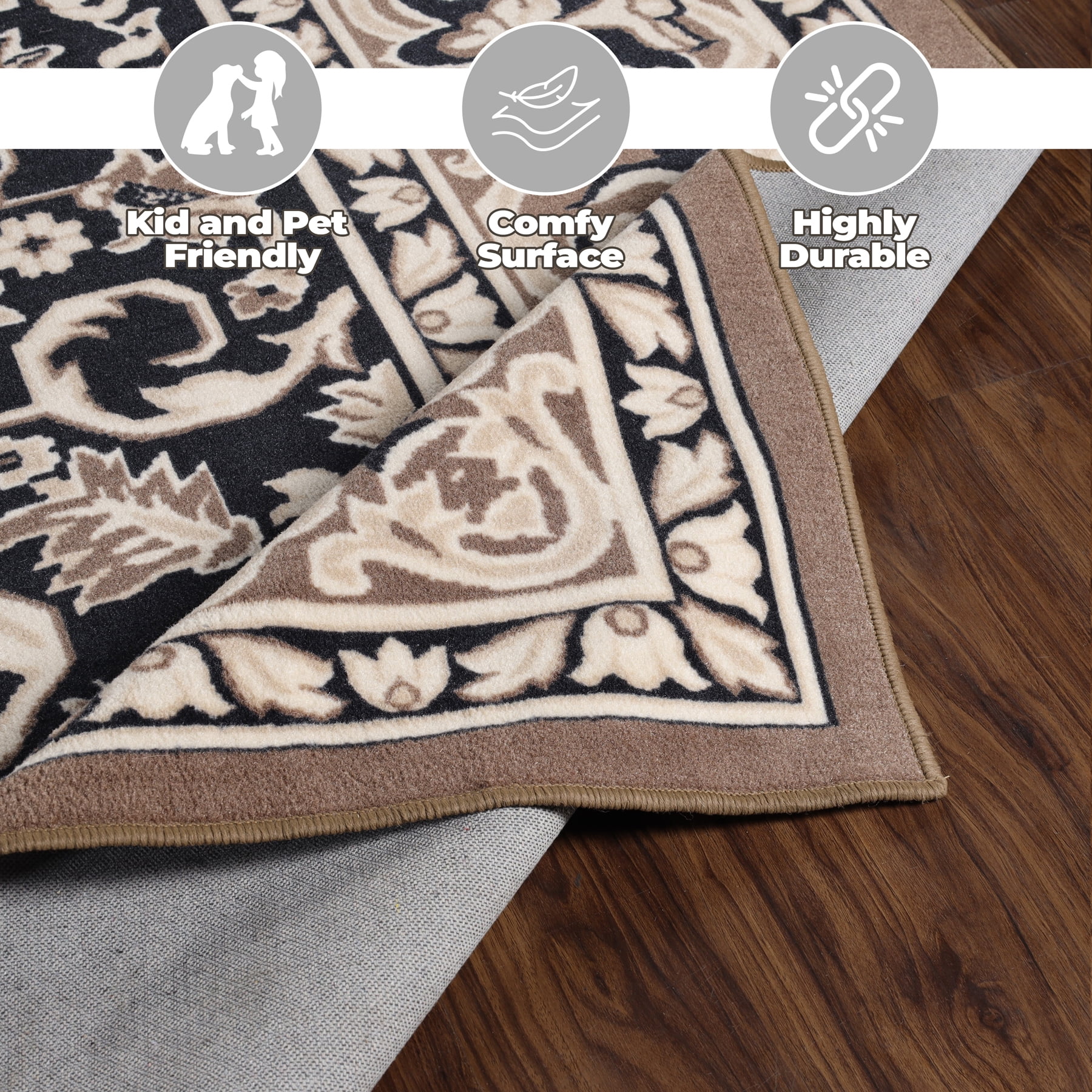 Superior Glendale Indoor Area Rug, 10' x 14', Brown