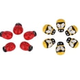 thumbnail image 3 of 200 Pcs Mini Ladybugs & Bees, Wooden Bees Ladybugs Tiny Wooden Bumble Bees Embellishments for Crafts Scrapbooking DIY Decoration(Red & Yellow), 3 of 6