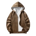 thumbnail image 1 of Gibobby Sudaderas hombre Sudadera de Forro Polar con Cierre Complet Chamarra de Lana para Hombre(Marrón,CH), 1 of 5