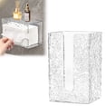 thumbnail image 3 of SWSUSN Plastic Wall Mountable Tissue Box Holder Bathroom Perforation-Free Wall-Mounted Tissue Storage Box, Medium, Clear, 3 of 8