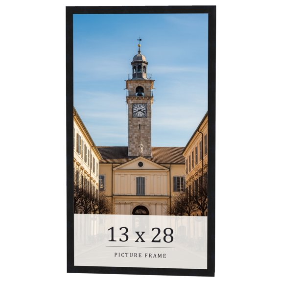 13x28 Frame Black Real Wood Picture Frame Width 0.75 inches | Interior Frame Depth 0.5 inches |