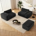 thumbnail image 4 of POEM PANDA 110" L Shaped Modern Minimalist Sofa, Upholstered Comfy Cloud Couch, Modular Sectional Couch with Deep Large seat,Grey, 4 of 7