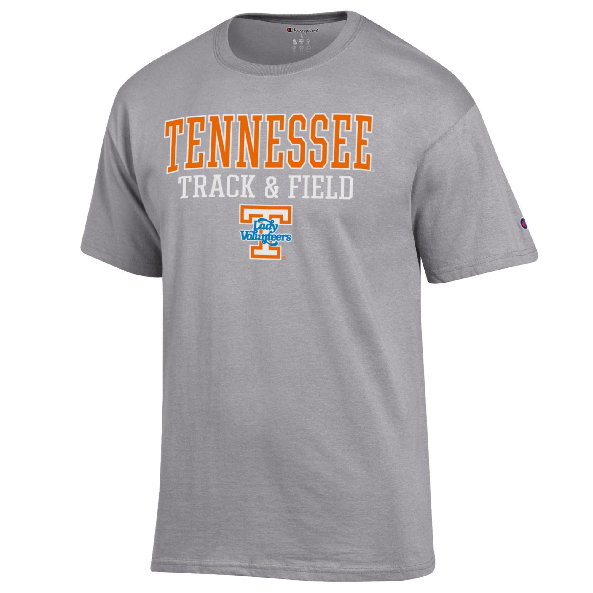 Men's Champion  Gray Tennessee Volunteers Track & Field Stack T-Shirt