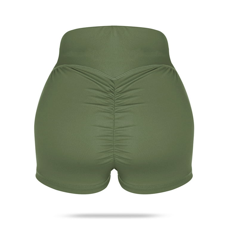 gaimoliso Womens Workout Gym Shorts Seamless High Waisted Scrunch Butt  Summer Stretch Booty Shorts for Yoga Running Biking,Army Green/X-Small at   Women's Clothing store
