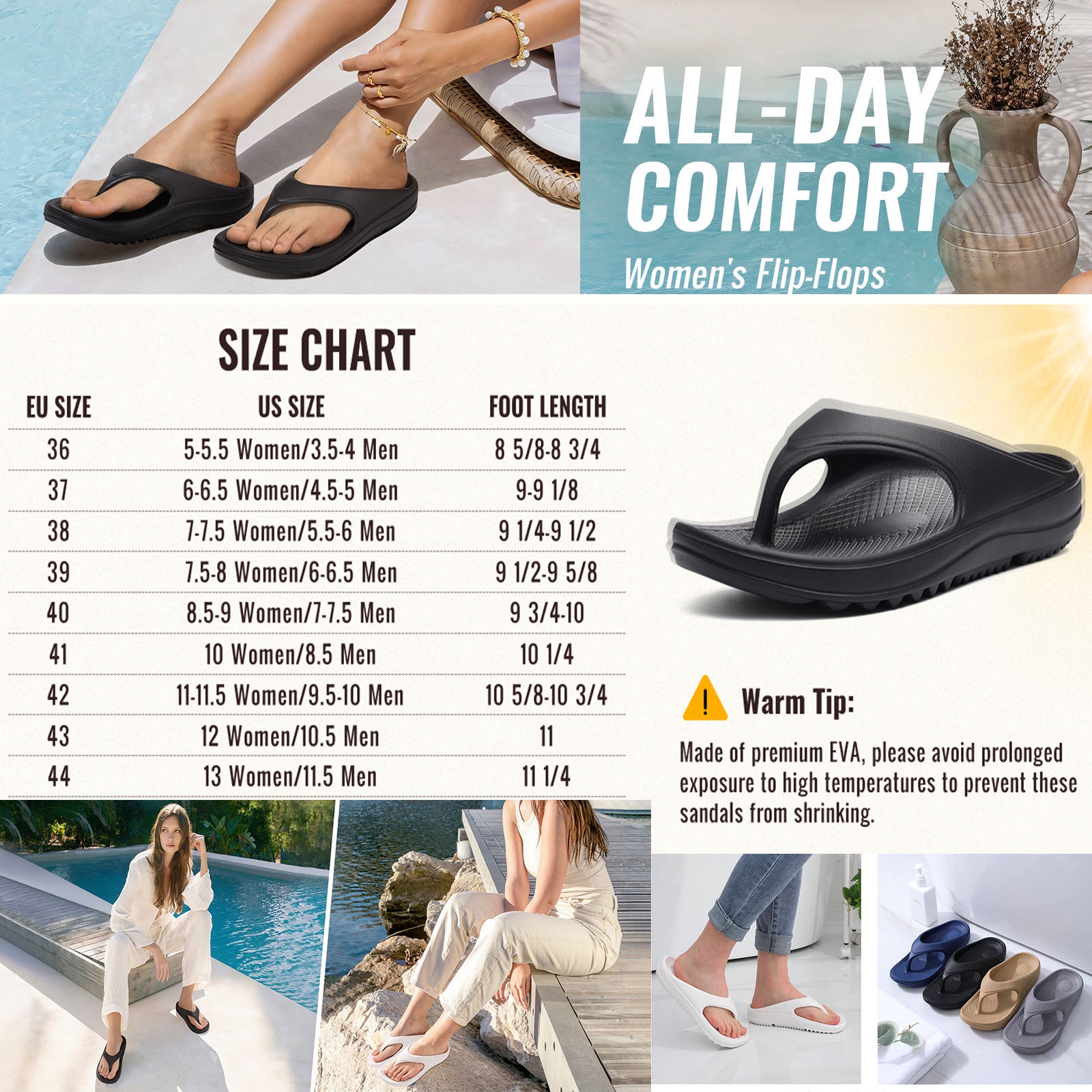 Litfun Women's Orthotic Flip Flops Arch Support photo 3