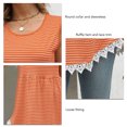 thumbnail image 4 of Camiseta sin mangas con cuello redondo para mujer, chaleco sin mangas de verano con estampado de rayas y dobladillo con volantes, 4 of 6