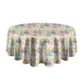 thumbnail image 5 of Colorful Princess Castle Pattern Round Tablecloth 60"x60",Wrinkle Wipeable Table Cloth for Kitchen Dining Room Picnic Patio Party, 5 of 6
