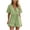 Green, variant on Womens Casual Short Romper Wrap V Neck Flared Short Sleeve Tie Waist Ruffle Hem Relaxed Fit Short Jumpsuit