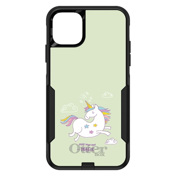DistinctInk OtterBox Commuter Custom Case for Apple iPhone 15 (6.1" Screen) - Make Your Own Magic - Tempered Glass Back