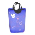 thumbnail image 1 of Waterproof Collapsible Laundry Hamper, Purple Textured Love Aluminum Handle Laundry Bag, 50L, 1 of 6