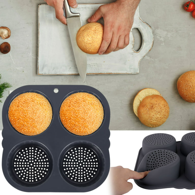 Hamburger Bun Baking Pan Perfect for Air Fryer Microwave Oven and Dishwasher
