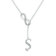 Cali Trove Sterling Silver Diamond Accent "S" Alphabet Fashion Necklace Pendant