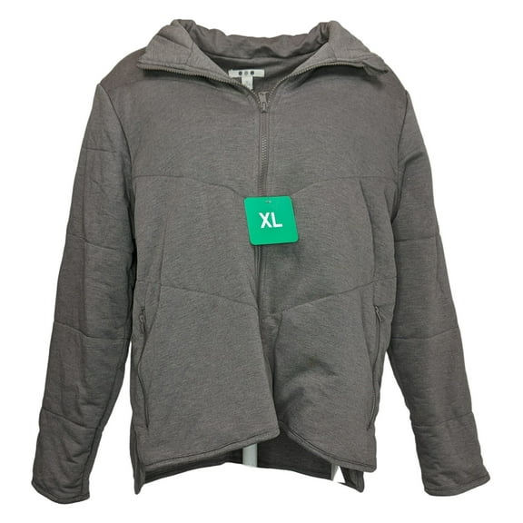 Three Dots Women's Jacket Sz XL Reg Quilted Zip-Up Gray