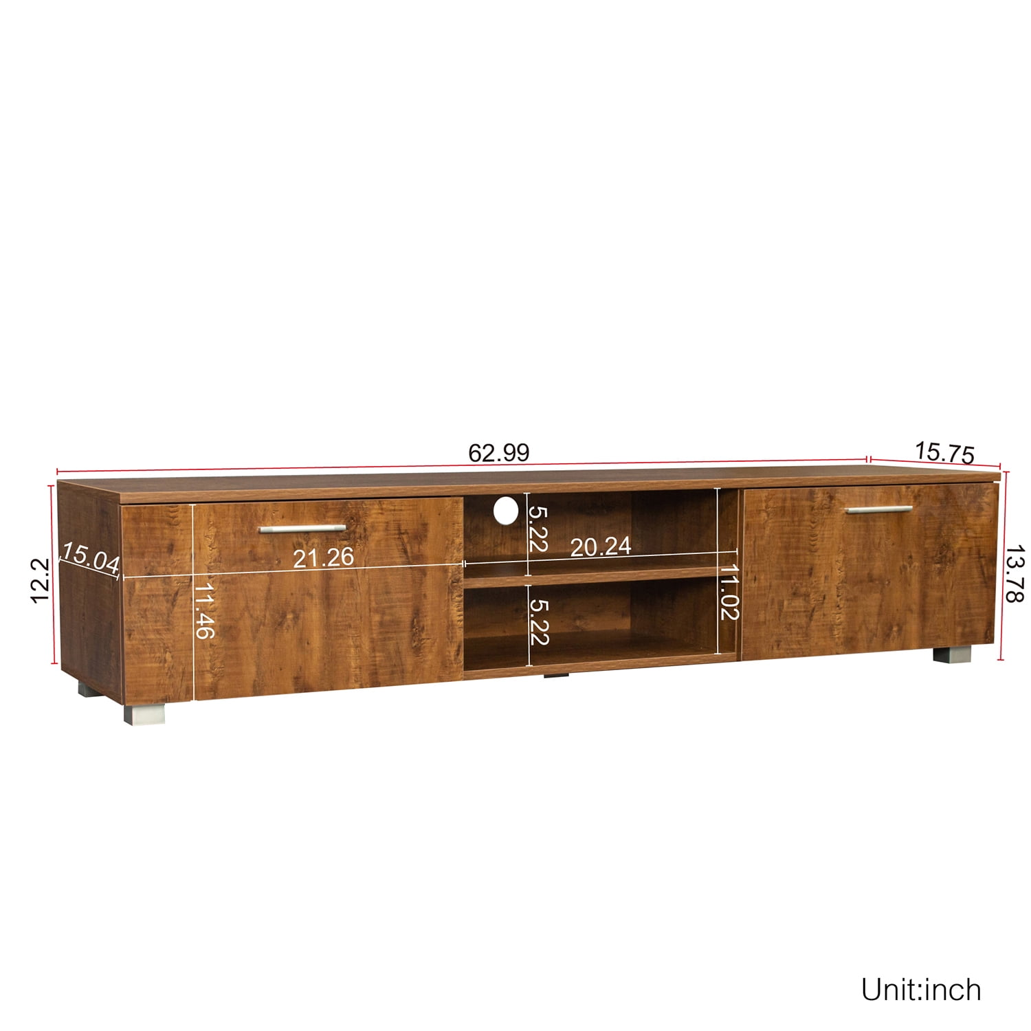 Kepooman Modern TV Stand for Bedroom, Mid-Century TV Console for Living Room, 67" Entertainment Center for TVs for Dining Room, Walnut-A Kepooman Modern TV Stand for Bedroom, Mid-Century TV Console for Living Room, 67" Entertainment Center for TVs for Dining Room, Walnut-A