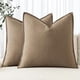 thumbnail image 1 of wonima44 MIULEE Decorative Linen Pillow Covers 16x16 Inch Khaki Boho Farmhouse Neutral Couch Throw Pillows for Bed Pack of 2 Accent Modern Pillowcase Sofa Livingroom Home Decor, 1 of 1