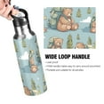 thumbnail image 4 of Bear with Hiking Bags Trees Sports Bottle with Straw Stainless Steel Water Jug Portable Thermal Cup Leak-proof 1000ML, 4 of 9