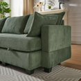thumbnail image 5 of 113.5'' Modular Sectiona Corduroy Sofa,Convertible U Shaped Sectional Couch with Storage Ottoman for Living Room,Green, 5 of 8