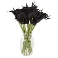 thumbnail image 3 of Morttic 24pcs Calla Lily Bridal Wedding Bouquet Latex Real Touch Artificial Flowers Arrangement for Home Office Party Decor (Black), 3 of 9