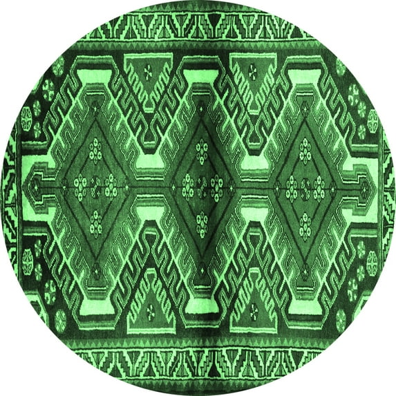 Ahgly Company Indoor Round Persian Emerald Green Traditional Area Rugs, 3' Round