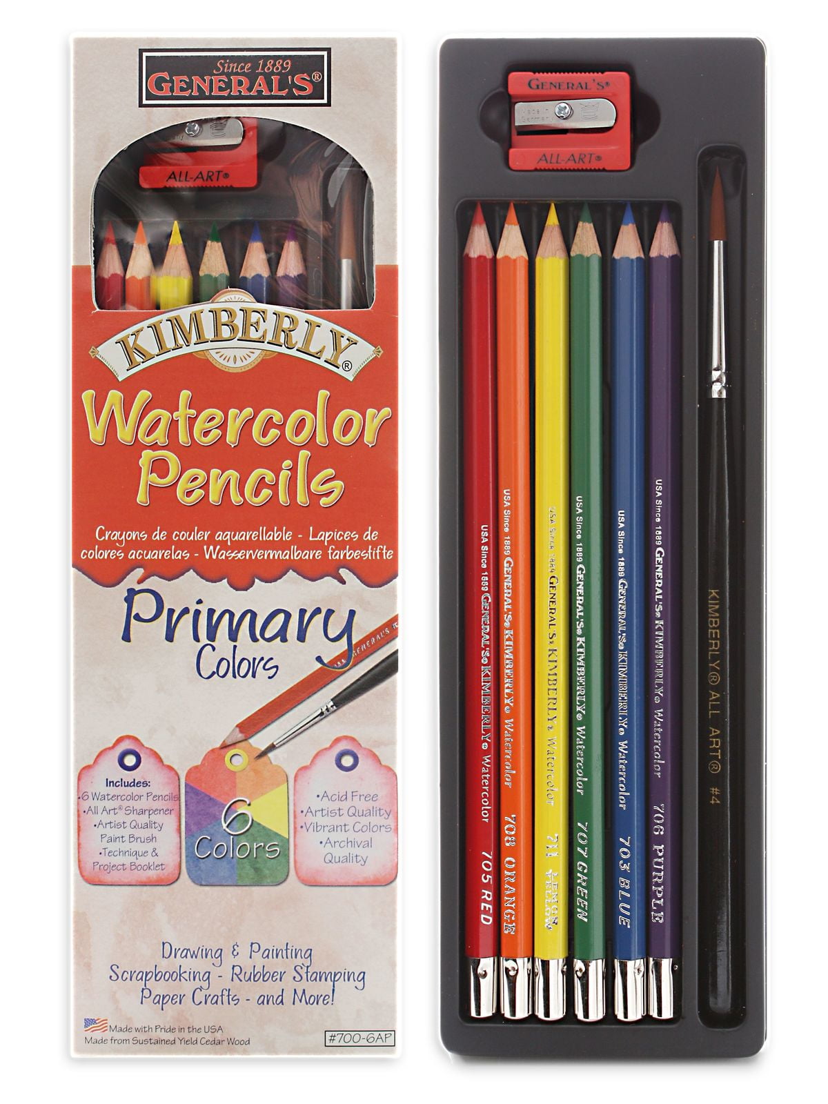 Kimberly Watercolor Pencils Primary Colors Set each (pack of 3