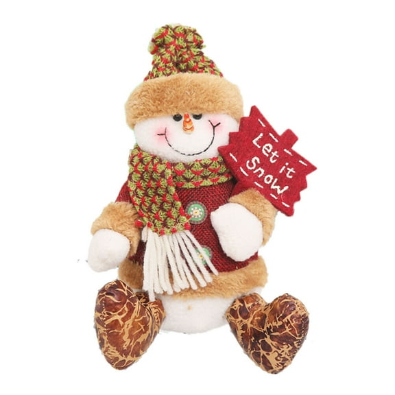 Clispeed Figurines Winter Decor Christmas Sitting Doll Multi-Colored Cloth 1Pcs