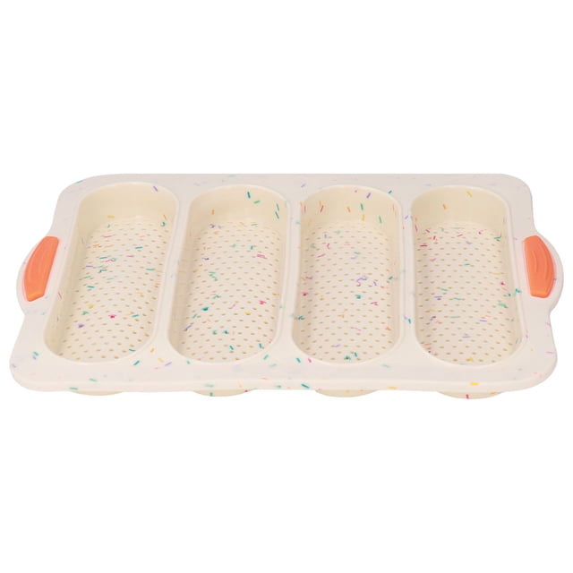 Bread Baking Pan, Silicone Baguette Insulated Handle Wearproof For Kitchen Light Gray,Green,Beige