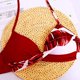 thumbnail image 5 of Traje de baño para mujer, 2 piezas, bikini triangular sexy, color sólido, cintura alta, traje de baño, bikinis de playa push-up, conjunto de traje de baño de moda, bikini brasileño sexy, talla grande JM, 5 of 5