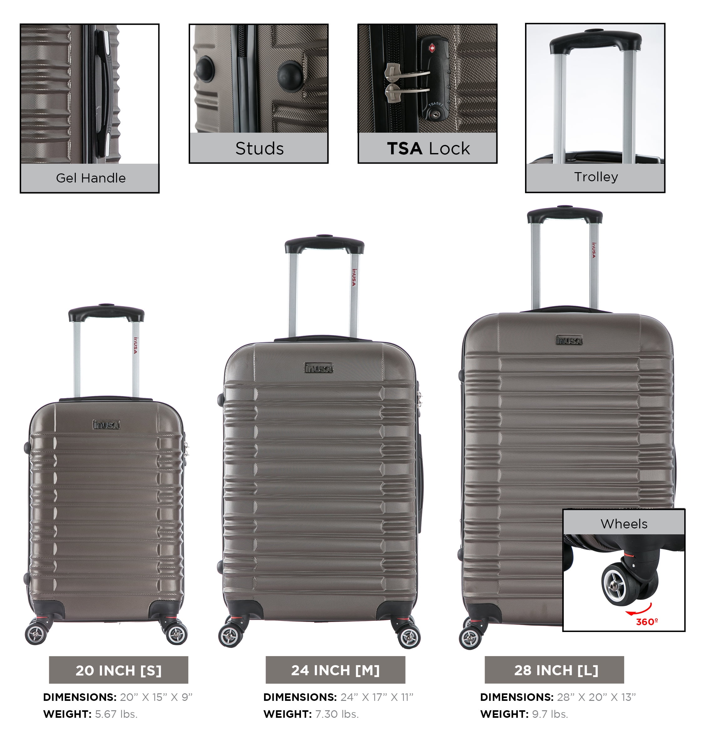 24 inch trolley bag dimensions