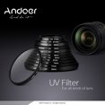 thumbnail image 2 of 77 mm Lente de UV Filtro de UV filtro protector UV Ultra-Violeta para Canon Nikon DSLR cámara Andoer Lente UV, 2 of 6