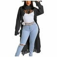 thumbnail image 6 of NSLGXD Women's Fringe Sweaters Open Front Pullover Cardigans Stylish Long Sleeve Casual Long Cardigan, 6 of 6