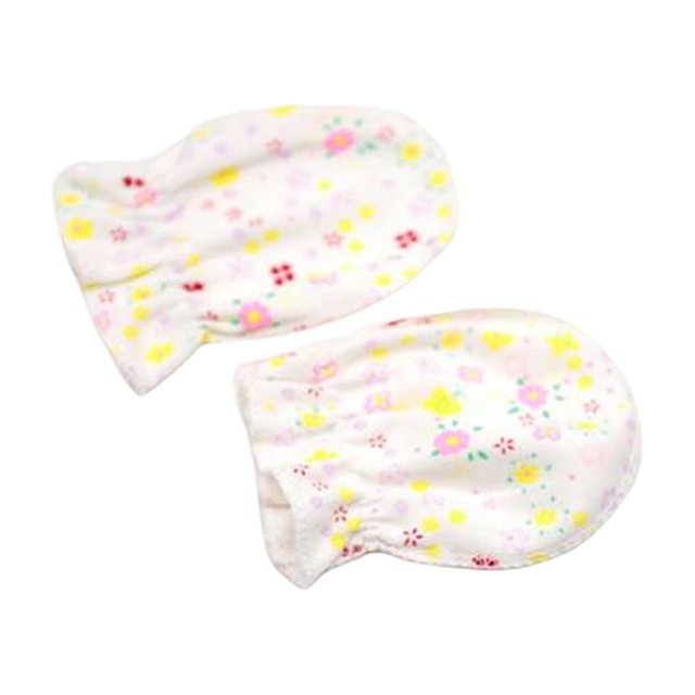2 Pieces Newborn Glove Anti Scratching Protection Accessory Kids Girl Cute Soft Comfortable Gloves Children Protector Mittens Guard Accessory Flower