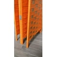 thumbnail image 3 of THY COLLECTIBLES Decorative Freestanding Woven Bamboo 4 Panels Hinged Privacy Panel Screen Portable Folding Room Divider (Grey & Orange), 3 of 5