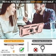thumbnail image 6 of Phone Case for Moto G Stylus 5G 2021 Case, Motorola G Stylus 5G Phone Case with Slide Camera Cover & Screen Protector (2Pcs), 360°Rotation Ring Kickstand for Motorola Moto G Stylus 5G 2021, Rose Gold, 6 of 8