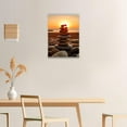 thumbnail image 3 of Zen Canvas Wall Art Prints Zen Stone and Sunset Paintings Spa Meditation Relaxing Picture for Yoga Room Decor Frame (11.00"&nbsp;x&nbsp;14.00", Zen 4), 3 of 6