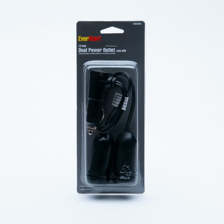 EverStart Plus 12 Volt 2.4 Amp Dash Mount Dual USB Charger, Black, One Piece