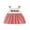 Red, variant on Rovasas Girls Back to School Dress Apple Embroidery Plaid Sleeveless Dress