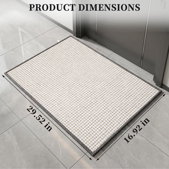 Indoor Door Mat, 17" x 30" Absorbent Entryway Rug with Non-Slip Rubber Backing, Washable Low-Profile Front Door Mat for Entryway, Kitchen, Bathroom & High Traffic Areas